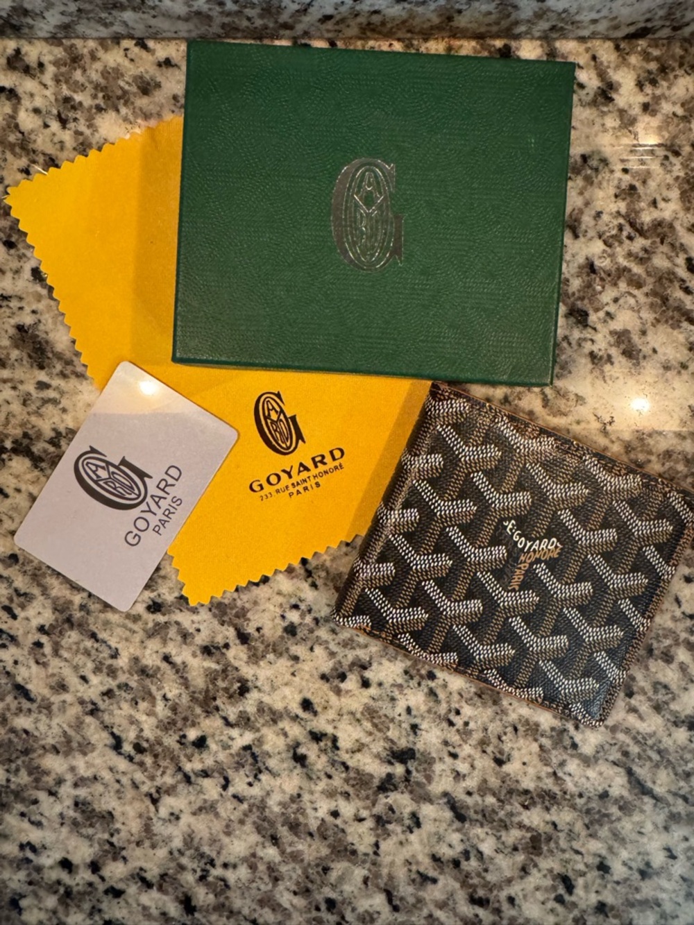 Goyard Black/Brown Bifold Card Holder Wallet